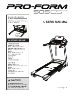 ProForm 505 Cst Treadmill User Manual preview