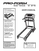 ProForm 515tr Treadmill User Manual preview