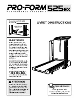 ProForm 525ex Treadmill (French) Livret D'Instructions Manual preview