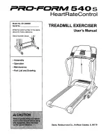 Предварительный просмотр 1 страницы ProForm 540 S Treadmill User Manual