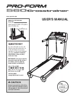 ProForm 560 Cross Trainer Treadmill Manual preview