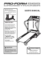 ProForm 565 Crosstrainer Treadmill User Manual preview