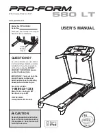 ProForm 580 Lt Treadmill Manual preview