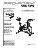 ProForm 590 Spx Bike Manual предпросмотр