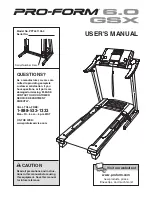 ProForm 6.0 Gsx Treadmill User Manual preview