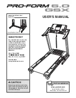 Preview for 1 page of ProForm 6.0 Gsx Treadmill User Manual