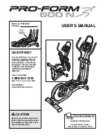 Preview for 1 page of ProForm 600 N Elliptical User Manual