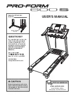 ProForm 600 S Treadmill User Manual preview