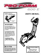 ProForm 600e User Manual preview