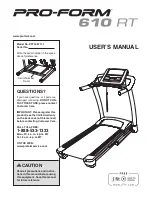 ProForm 610 Rt Treadmill Manual preview