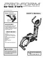 Preview for 1 page of ProForm 615 Hr Elliptical Manual