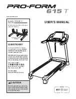 ProForm 615 T Treadmill User Manual preview