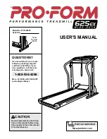 ProForm 625ex Treadmill User Manual preview