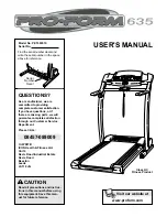 Preview for 1 page of ProForm 635 User Manual