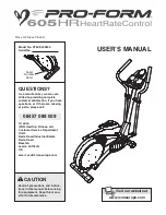 Preview for 1 page of ProForm 650 Hr Elliptical Manual