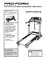 ProForm 660 CrossTrainer User Manual preview