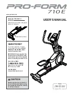 ProForm 710 E Elliptical User Manual предпросмотр