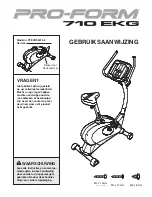 ProForm 710 Ekg Exercise Bike (Dutch) Gebruiksaanwijzing preview