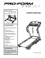 ProForm 710 Zlt Treadmill User Manual preview