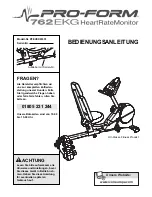 ProForm 762 Ekg Bike (German) Bedienungsanleitung предпросмотр