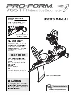 Preview for 1 page of ProForm 765 Tr Bike User Manual