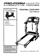 ProForm 765cd Treadmill User Manual preview