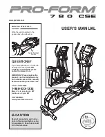 ProForm 780 Cse Elliptical Manual preview