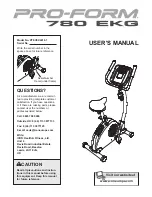 ProForm 780 Ekg Bike User Manual preview