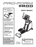 Preview for 1 page of ProForm 800 PFEL57907.0 User Manual