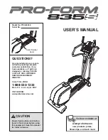 ProForm 835 S Elliptical User Manual preview