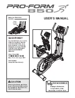 Preview for 1 page of ProForm 850 Elliptical User Manual