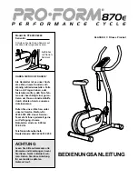 ProForm 870e (German) Bedienungsanleitung preview