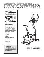 Preview for 1 page of ProForm 890e W/hand Pulse Manual