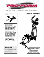 Preview for 1 page of ProForm 900 Cardiocross Trainer Elliptical User Manual