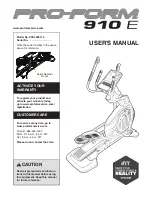 Предварительный просмотр 1 страницы ProForm 910 E Elliptical Manual