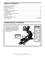 Preview for 2 page of ProForm 910 E Elliptical Manual