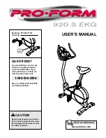 ProForm 920 S EKG User Manual preview