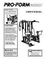 Предварительный просмотр 1 страницы ProForm 920Ci User Manual