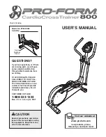 ProForm CardioCross Trainer PFEL39032 User Manual preview