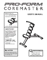 ProForm COREMASTER PFBE1144.0 User Manual preview