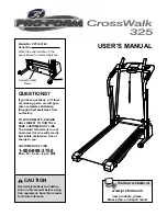 ProForm CROSSWALK 325 User Manual preview