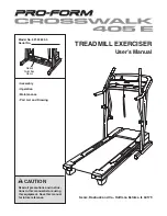 ProForm Crosswalk 405 E User Manual preview