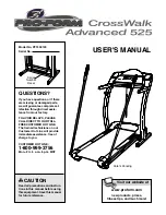 ProForm CrossWalk Advanced 525 User Manual preview