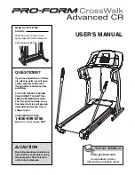 ProForm CrossWalk Advanced CR User Manual preview