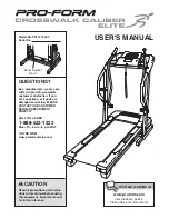 ProForm CROSSWALK CALIBER ELITE PFTL71505.0 User Manual предпросмотр