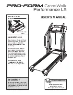 ProForm Crosswalk Performance LX User Manual preview