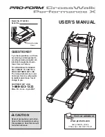 ProForm CrossWalk Performance X DTL32950 User Manual preview