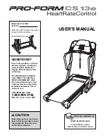 Preview for 1 page of ProForm CS13e User Manual