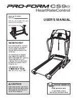 ProForm CS9e HeartRate COntrol User Manual preview