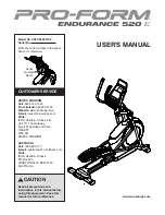 Предварительный просмотр 1 страницы ProForm ENDURANCE 520 E User Manual